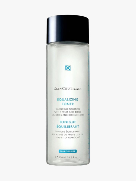 SkinCeuticals Equalizing Toner Solution clear bottle with black cap on light gray background