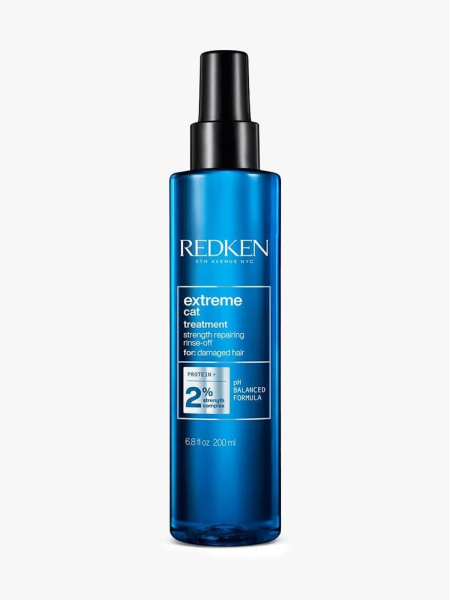Redken Extreme Cat Anti-Damage Protein Reconstructing Rinse-Off Treatment in branded component on a light gray background